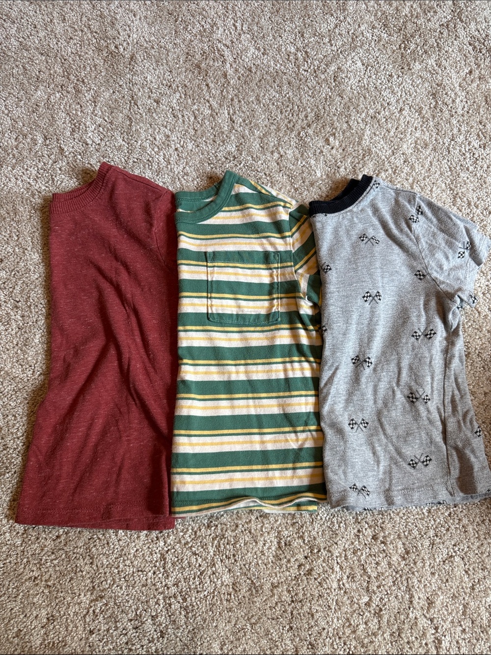 Old Navy Green & Yellow Striped Pocket Tee